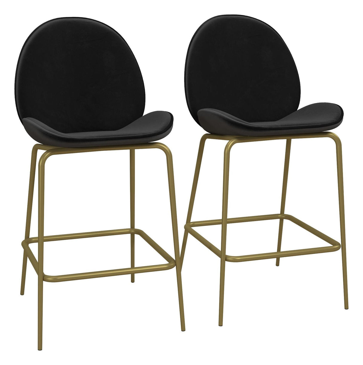 Astor Counterchair, polstret, svart fløyel