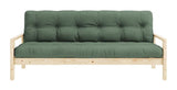 Knottesofa, lakkert furu, olivengrønn