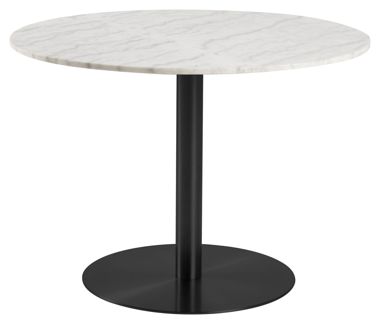 Amsterdam spisebord, Ø105, White Guangxi Marble/Matte Black