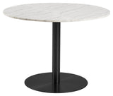 Amsterdam spisebord, Ø105, White Guangxi Marble/Matte Black