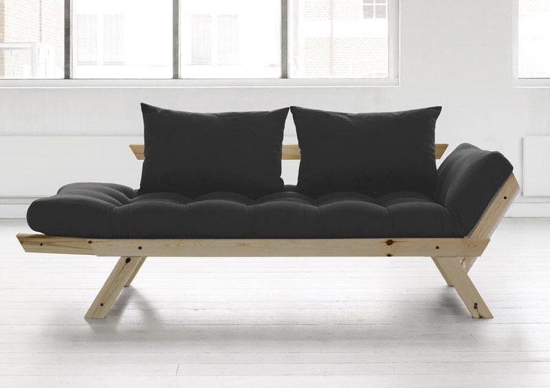 Bebop sofa seng mørk grå/natur