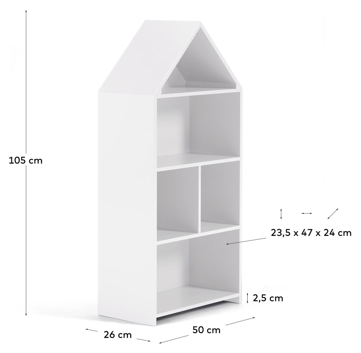 Celeste Kids 'Little House Bookcase, White