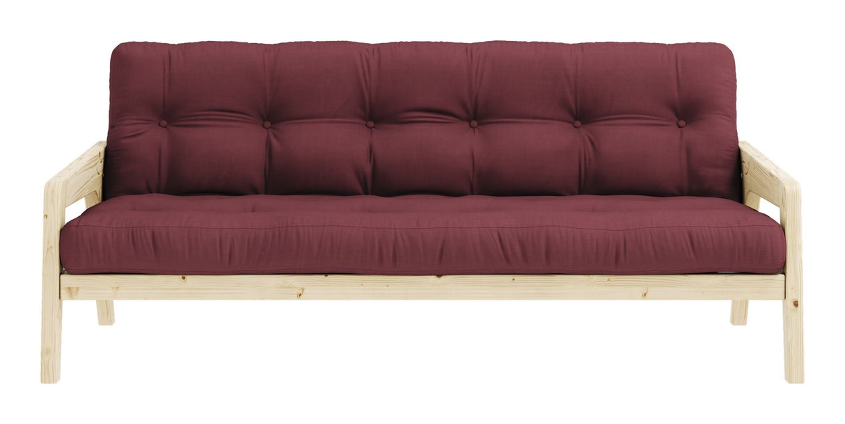 Grab Sofa Bed 130x200, Nature/Bordeaux