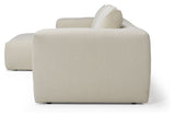 Kornum sofa med Chaise Longue Right, Offwhite Bouclé