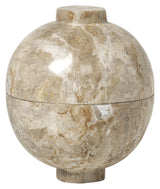 Sphere XL Jar m/lokk, beige marmor