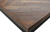 Rhombic spisebord - teak/metall, 220x90