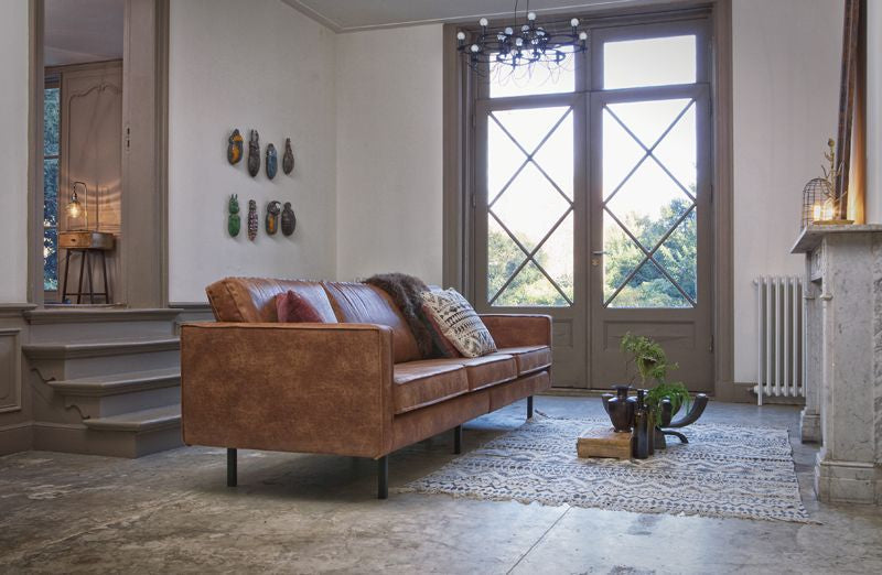 Rodeo 3-seters sofa i Eco-Leather, Cognac