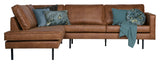 Rodeo sofa m/venstre vendt sjesel, cognac