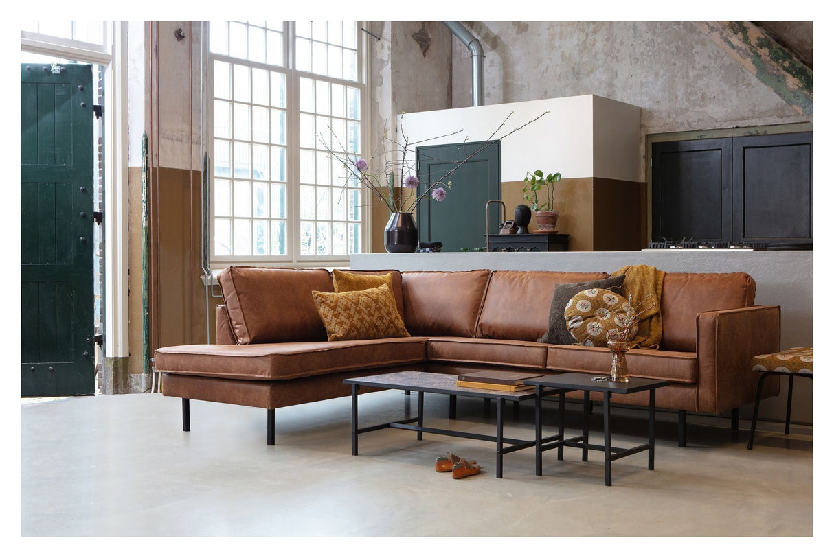 Rodeo sofa m/venstre vendt sjesel, cognac