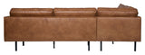 Rodeo sofa m/venstre vendt sjesel, cognac