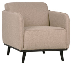 Uttalelse lenestol med armlener, beige bouclé