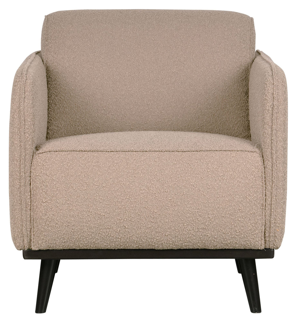 Uttalelse lenestol med armlener, beige bouclé