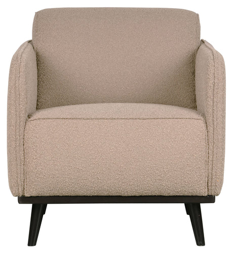 Uttalelse lenestol med armlener, beige bouclé