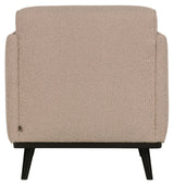 Uttalelse lenestol med armlener, beige bouclé