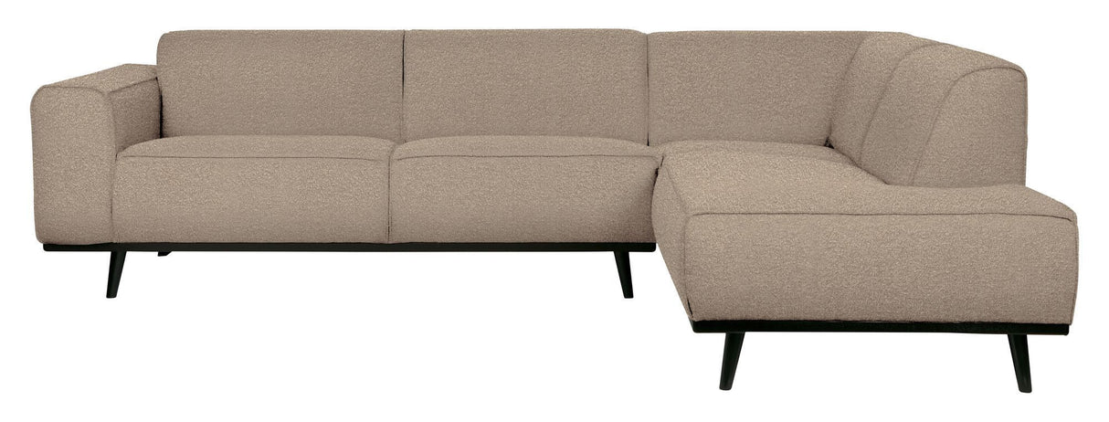 Uttalelse sofa med høyre vender sjesel, beige bouclé