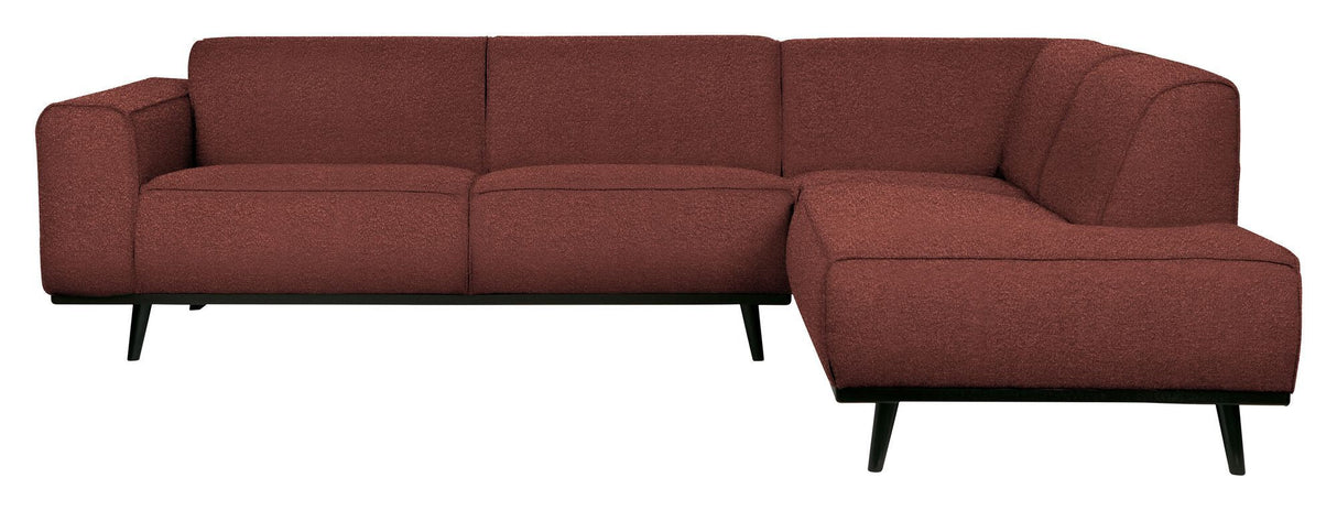 Uttalelse sofa med høyre vender sjesel, kastanje bouclé