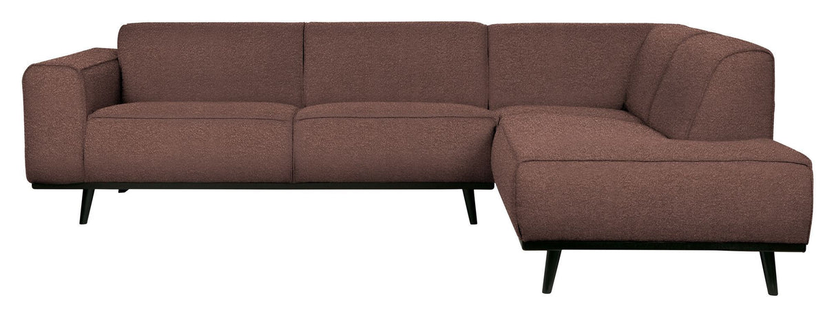 Uttalelse sofa med høyre vender sjesel, kaffebouclé