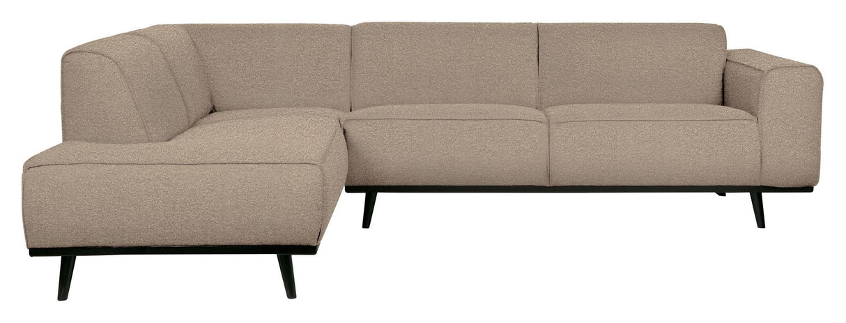 Uttalelse sofa med venstre venstre sjesel, beige bouclé