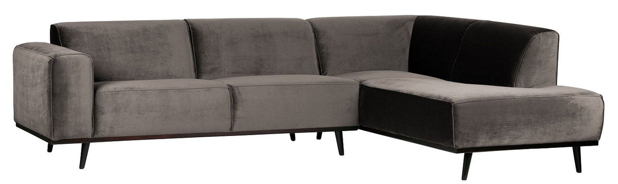 Uttalelse sofa med høyre vender sjesel, taupe velour