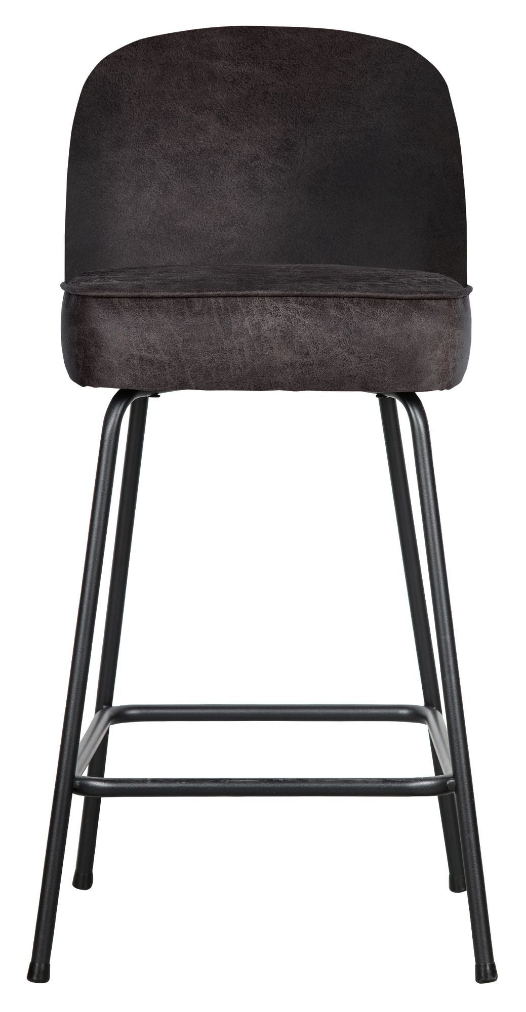 Vogue Bar Stool 65 - Svart resirkulert skinn, SH: 64cm