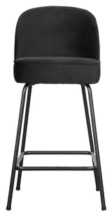 Vogue Bar Stool 65 - Black Velor, SH: 64cm