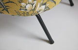 Vogue Lounge Chair Velour - Yellow Floral Print