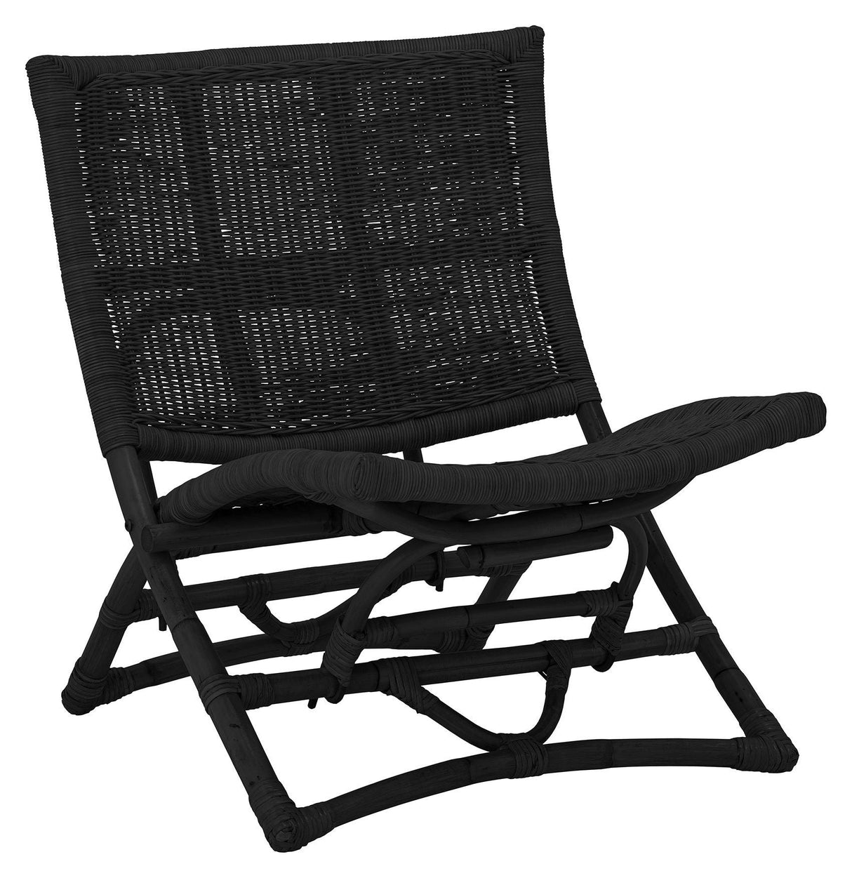 Bloomingville Baz Lounge Chair, Black, Rattan