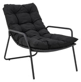 Bloomingville Boel Deckchair med fotskammel, svart, metall