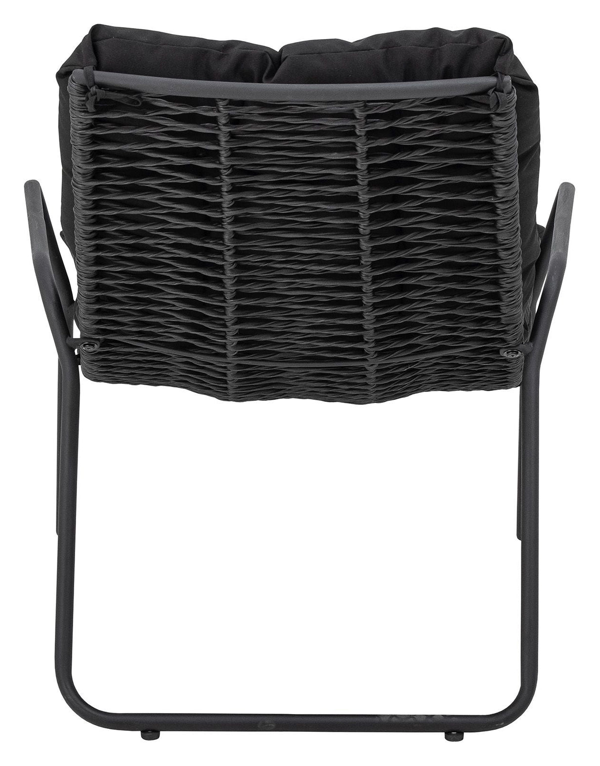 Bloomingville Boel Deckchair med fotskammel, svart, metall