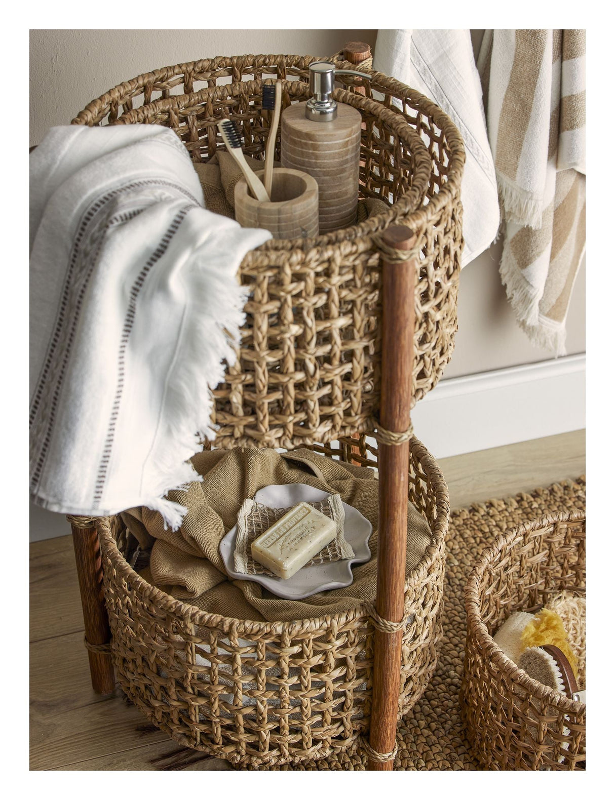 Bloomingville Caro Storage Basket Set of 4, Brown