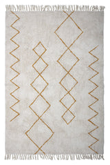 Bloomingville koselig teppe beige/gul, 200x140