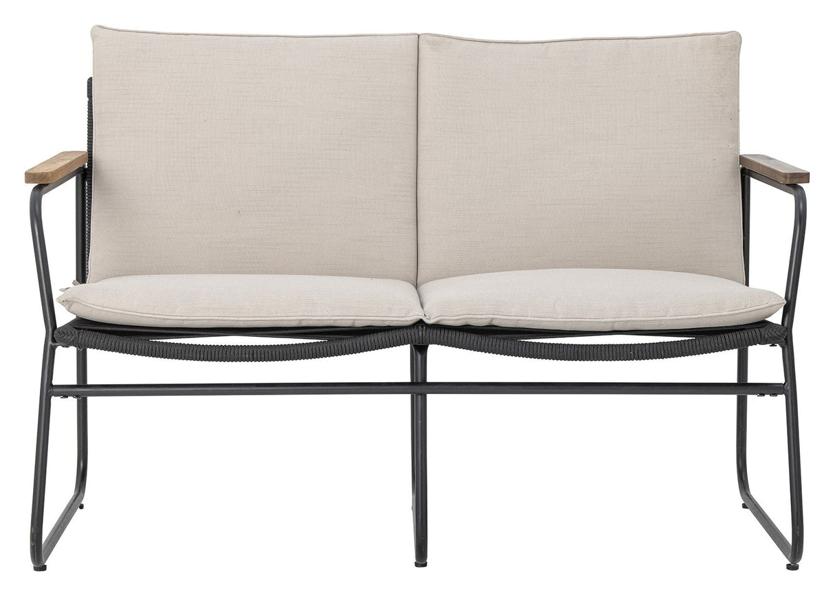 Bloomingville Hampton 2-seters sofa, svart, metall