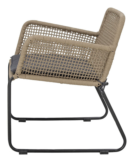 Bloomingville Mundo Lounge Chair med pute, Brown Metal