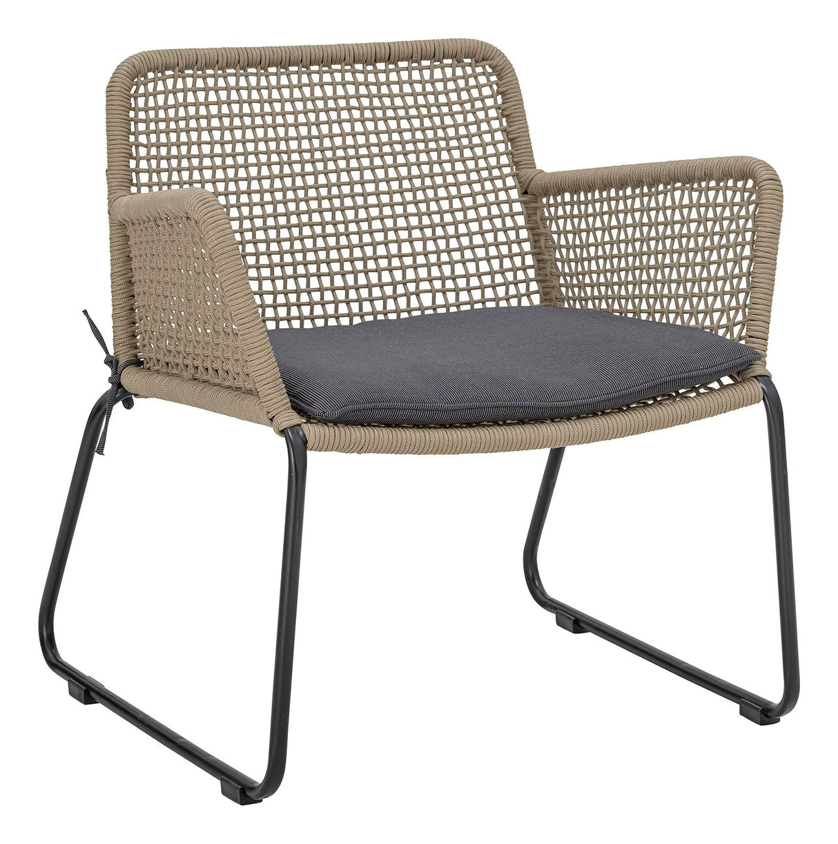 Bloomingville Mundo Lounge Chair med pute, Brown Metal