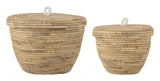 Bloomingville Noi Basket Set of 2 m. Lokk, natur