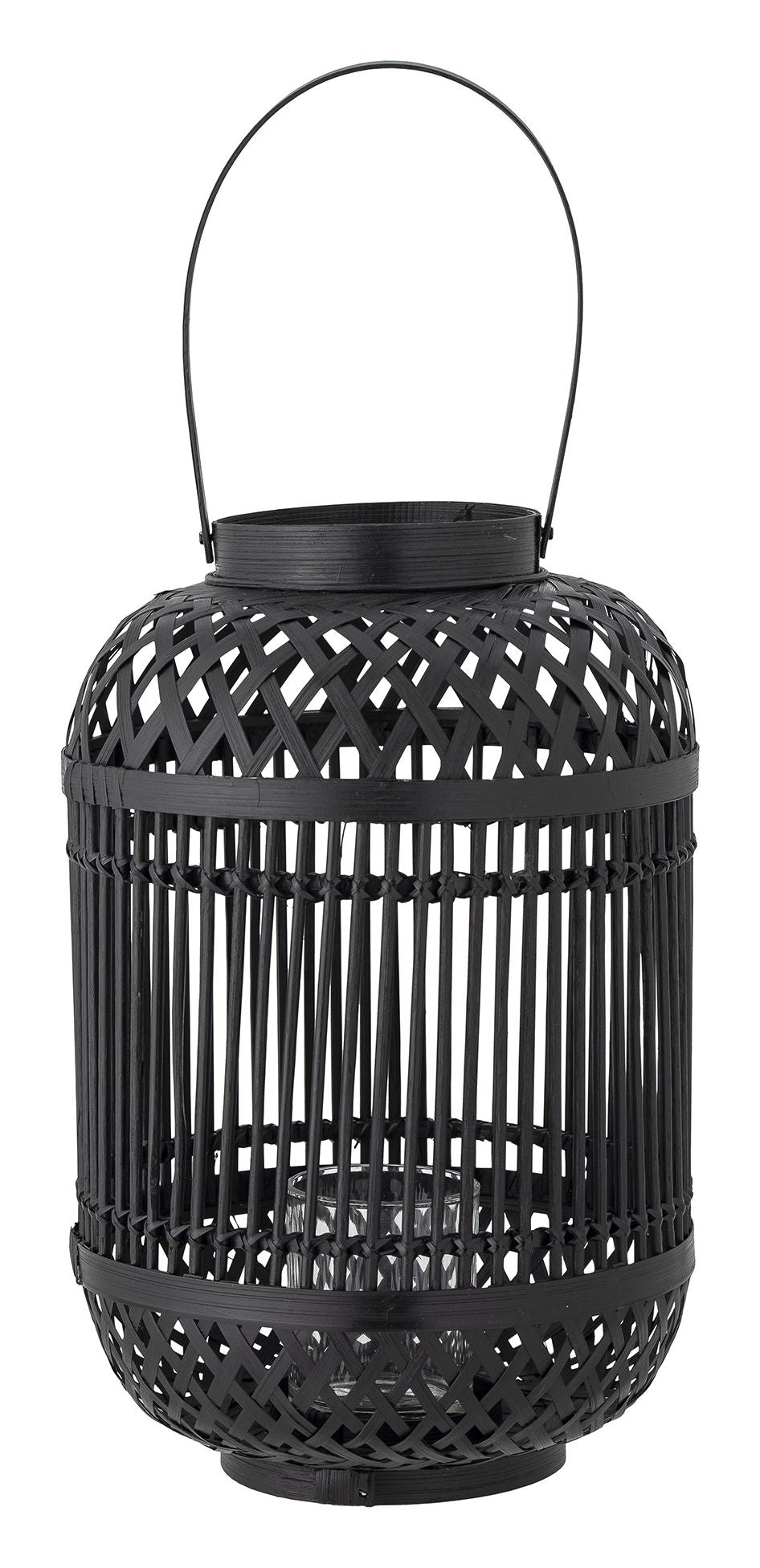 Bloomingville Tilla Lantern W. Glass, svart bambus