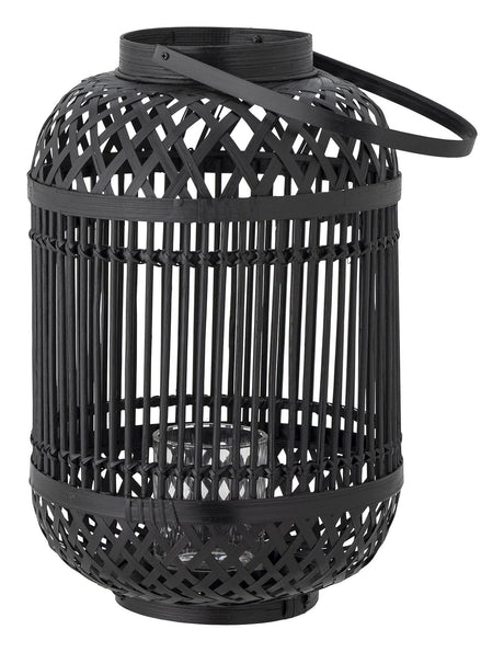 Bloomingville Tilla Lantern w. glass, svart bambus 