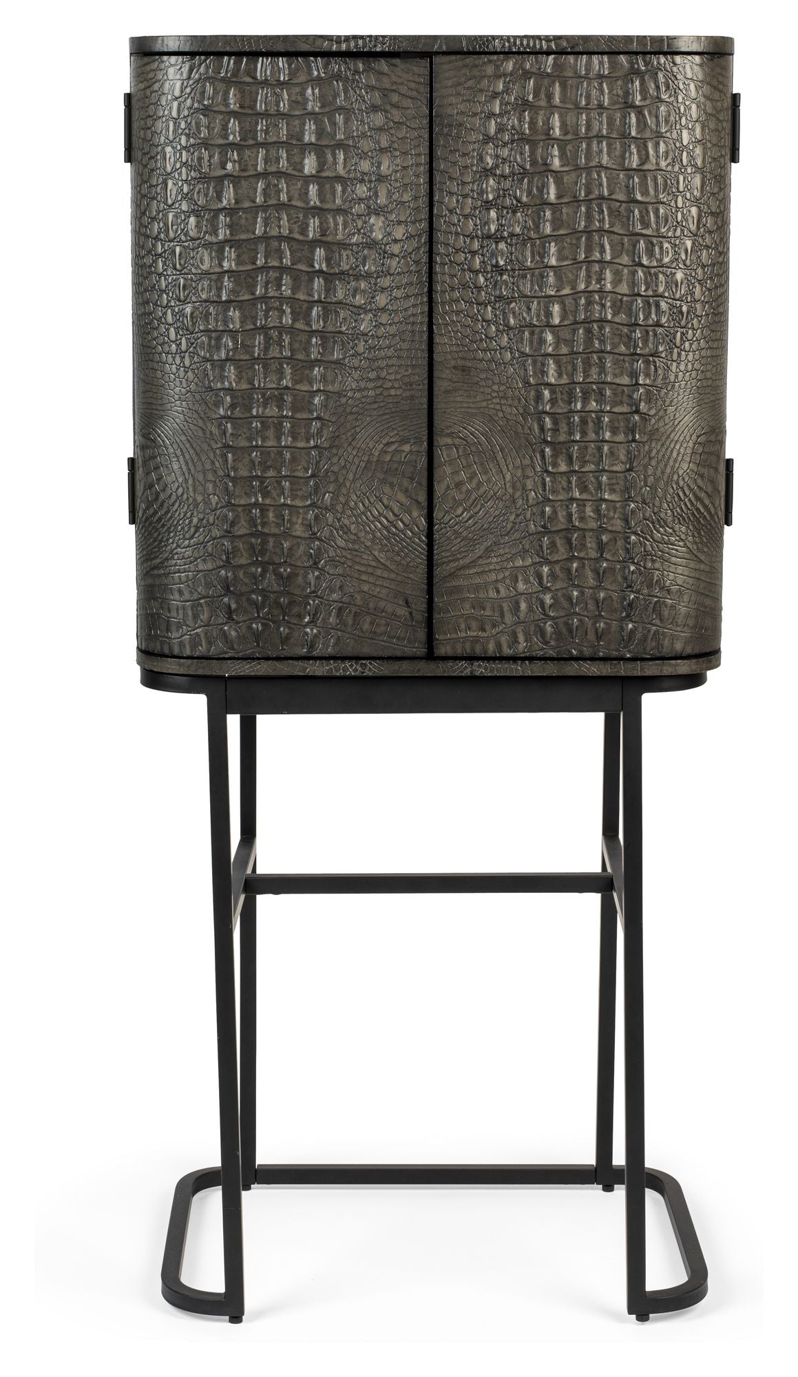 Ava Morgana Bar Cupboard, Crocodile Leather Look