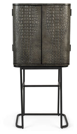 Ava Morgana Bar Cupboard, Crocodile Leather Look