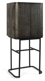 Ava Morgana Bar Cupboard, Crocodile Leather Look