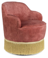 Fringe Me Up Lounge Chair, Rosa Velor