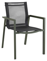 Brafab Delia Garden Chair with Armrests, Moss Green/Grey Textiles