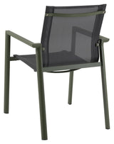 Brafab Delia Garden Chair with Armrests, Moss Green/Grey Textiles