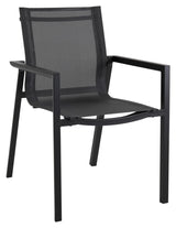 Brafab Delia Garden Chair med armlener, svart/grå tekstiler