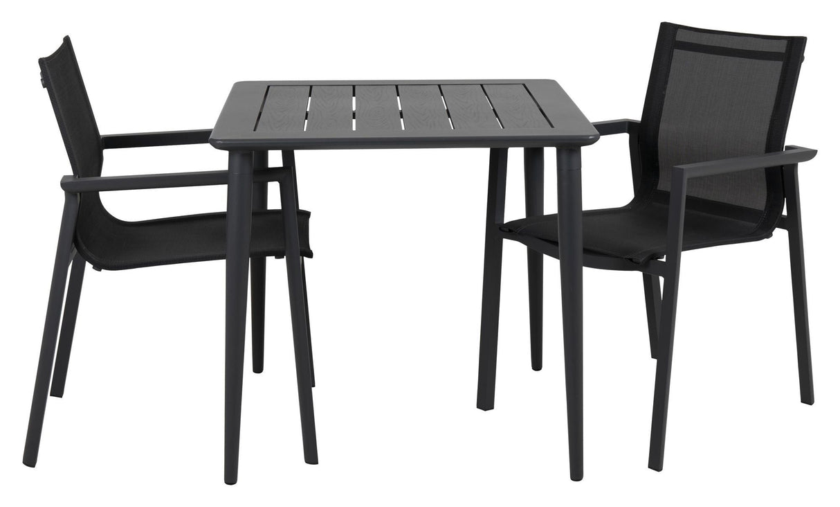 Brafab Delia Garden Chair med armlener, svart/grå tekstiler