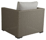 Funkia Lounge Chair med pute, Beige Wicker