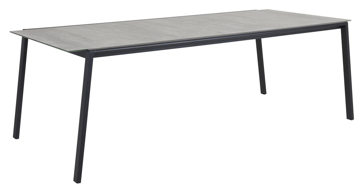 Lyra Garden Table, 220x100, svart/sand