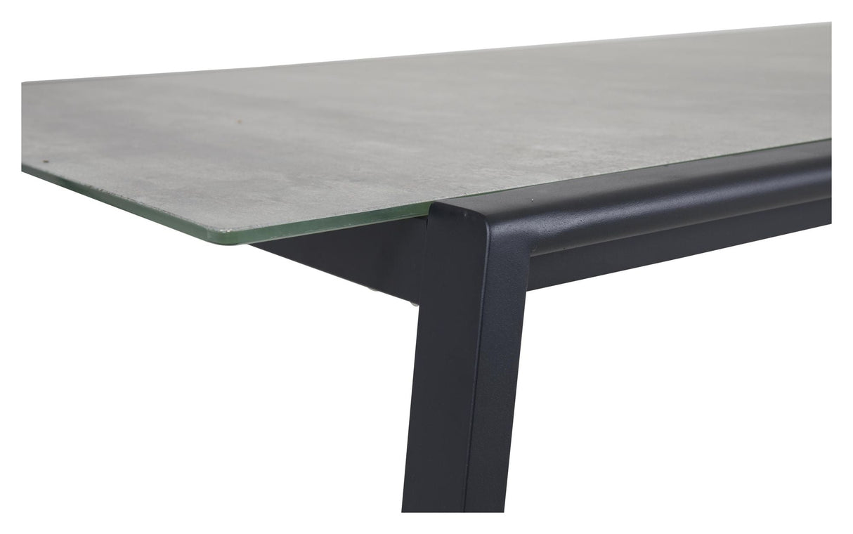 Lyra Garden Table, 220x100, svart/sand