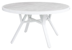 Brafab Samvaro Garden Table med glass Ø140, hvitt