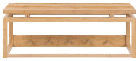 Bali Hat Shelf with Hanger Rod, Natural Bamboo, 80x30x29